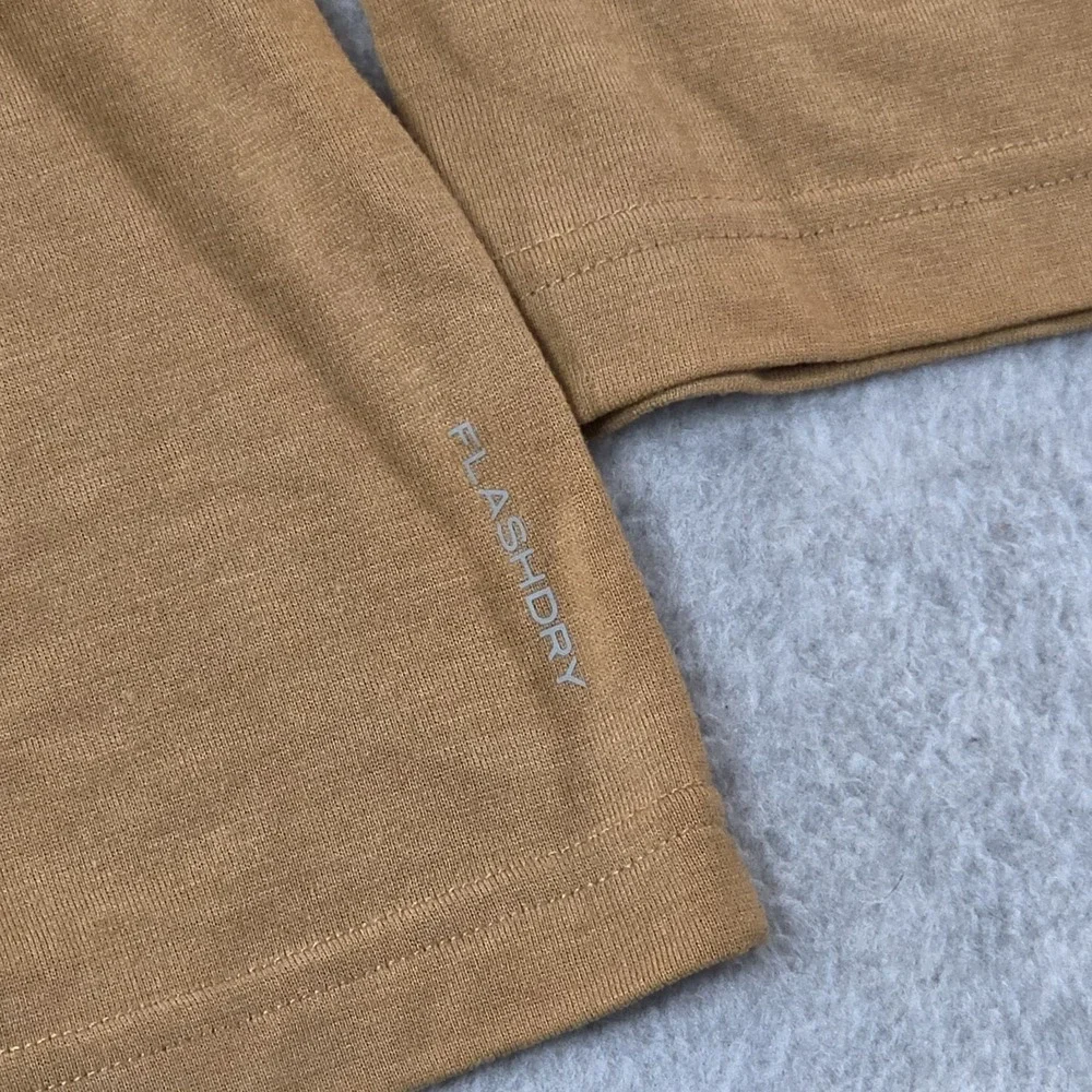 The North Face Shirt Mens XL Brown FlashDry Long Sleeve Henley Performance Top